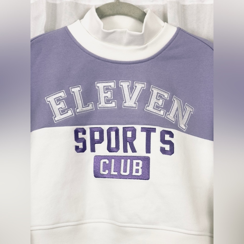 ELEVEN - Venus Williams Collegiate Crop Tennis Sweatshirt Liquid Lilac  XS.  NWT - Picture 6 of 12